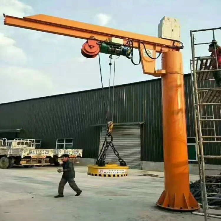 10 Ton Column Mounted Floor Pedestal Movable Slewing Pillar Cantilever Arm Jib Crane With Hoist