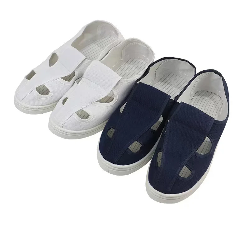 Antistatic PU Anti-static Stripe ESD Shoes Cleanroom Canvas Safety Shoes