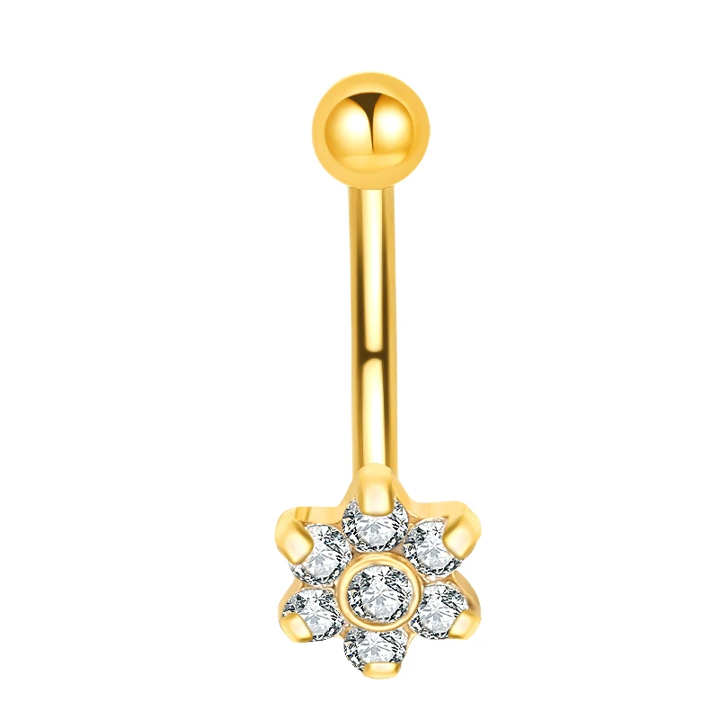 G23 Titanium flower shape eyebrow studs Ring Piercing jewelry