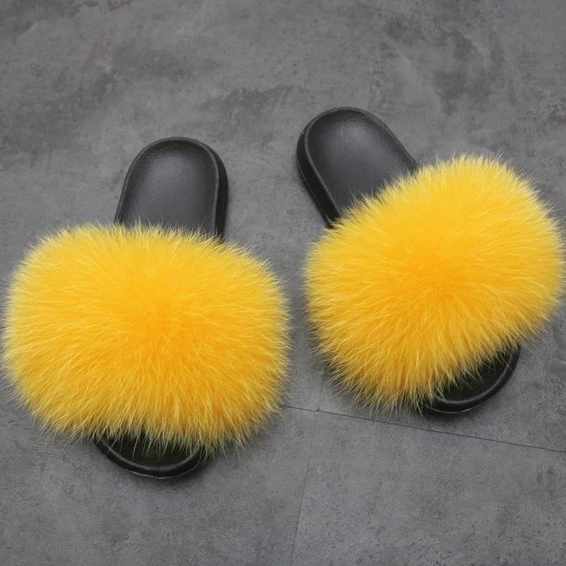 
New design Free Sample Sandals For Outdoor fur fuzzy fluffy flip-flops slippers sandale homme fashion fur slippers 
