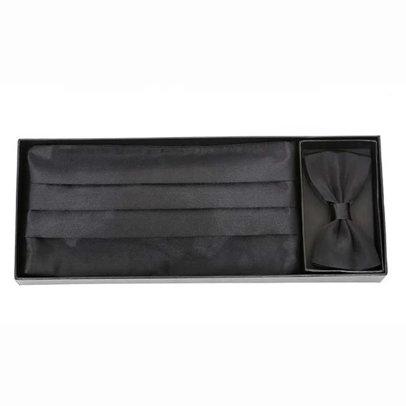 Новое поступление; Женские однотонные Туфли цвет ЧЕРНЫЙ смокинг полиэстер поясной ремень и галстук-бабочка, подарочный набор для мужчин