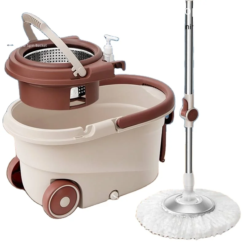 High Quality Easy Floor Cleaning Mop Bucket And Wringer Microfibre Stainless Steel 360 Magic Spin Mop Bucket With Wheels