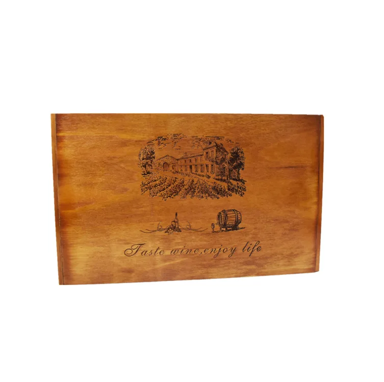 wholesale custom 6 bottle portable pine wood wine box with Rope Handle Travel wine Box Carrying Display Case