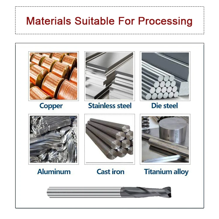 4 Flute HRC50 High Speed Square Tungsten Carbide End Milling Cutter Tool Set For Stainless Steel Cutting Metal Other Tools