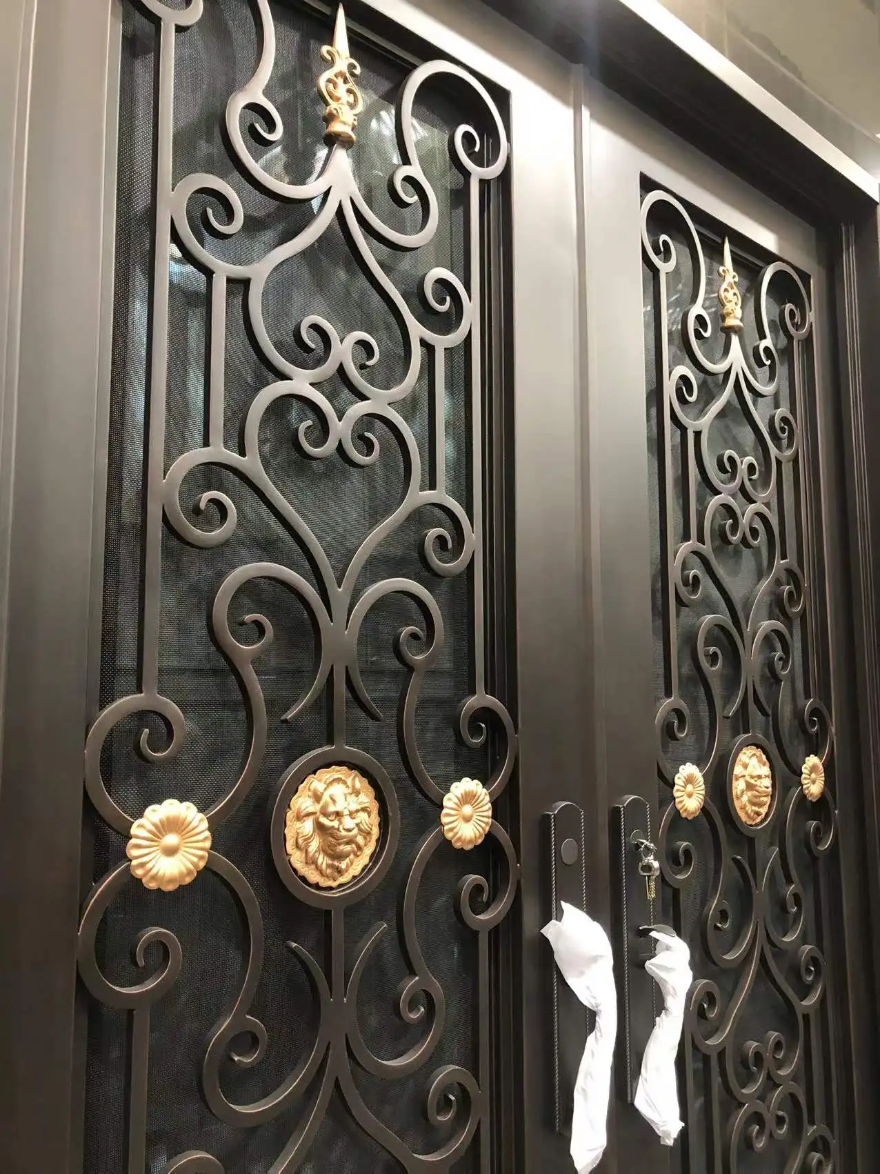 Factory Wholesale Iron Door  Wrought Iron French Doors Wrought Iron Door