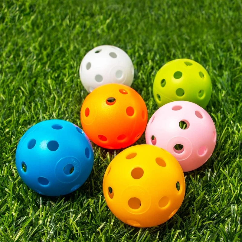 Wholesale 42MM Airflow Colored Plastic Golf Practice Ball Bulk Perforated Hollow Plastic Training Balls Multicolor