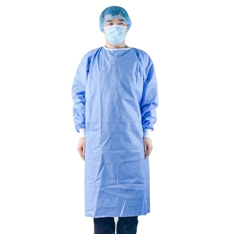 Оптовая продажа с фабрики, одноразовая медицинская изоляционная одежда SMS PP PE, хирургический халат