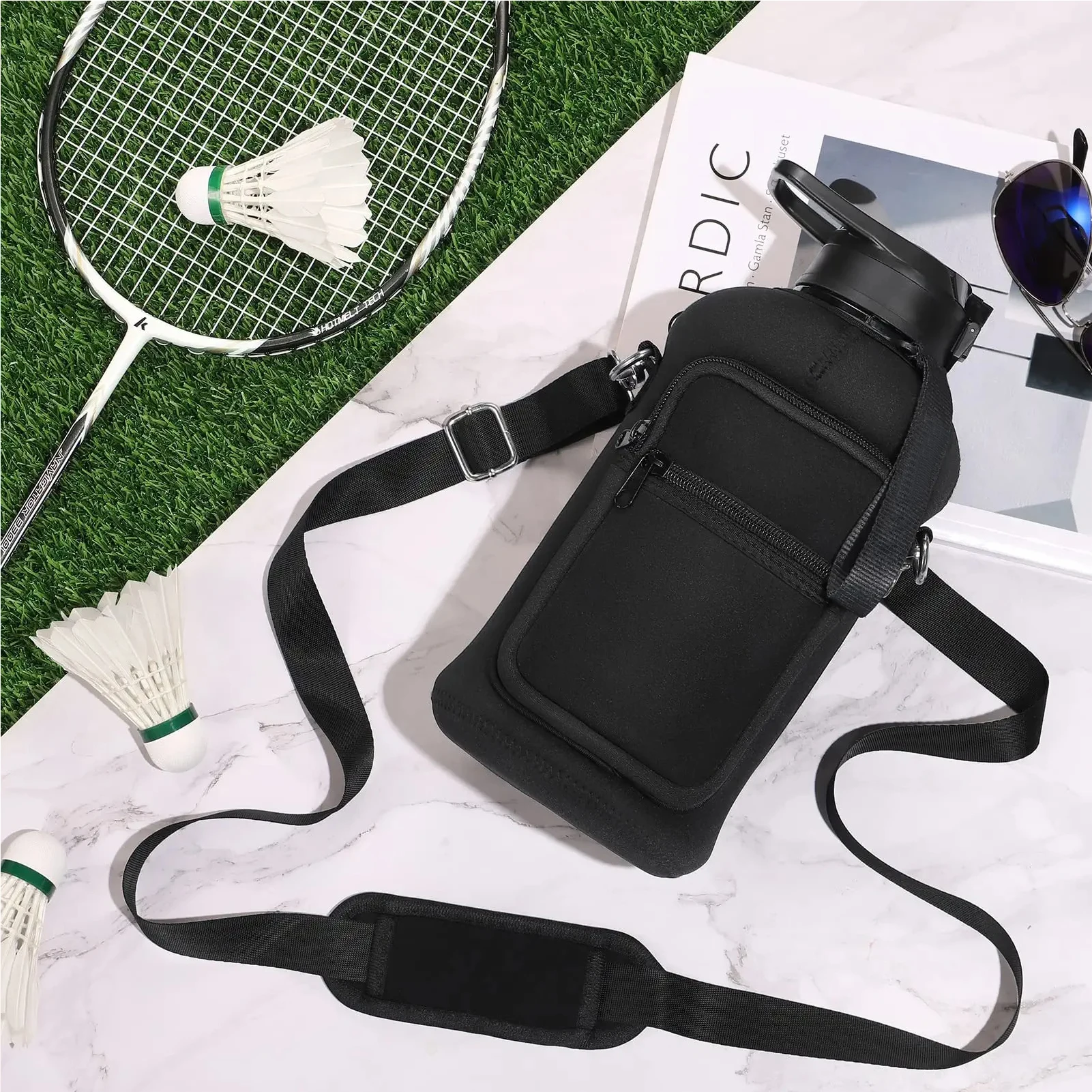 Gym Jug Motivational Half Gallon/2.2l /one Gallon/1 Gallon Water Bottles with Sleeve Bpa Free Custom Logo Plastic Minimalist