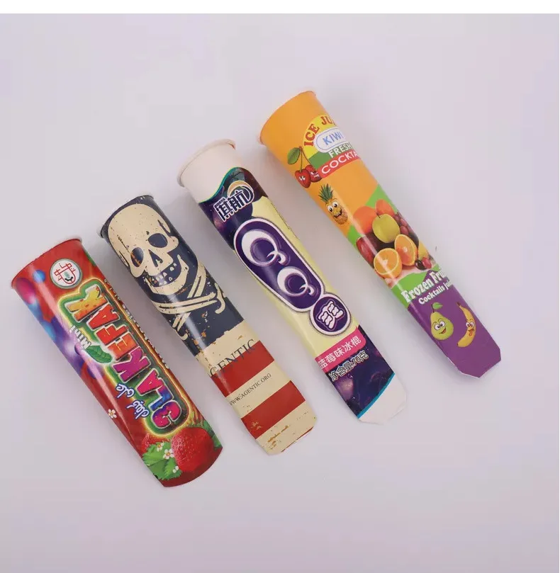 90ml 105ml 120ml customized logo calippo ice cream tube push up paper cup ice lolly tube with sealing lid