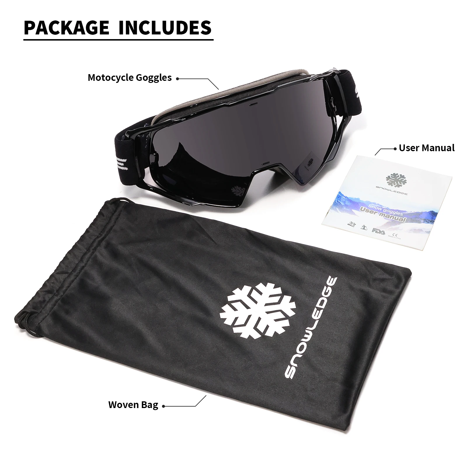 Snowledge fashion mx goggles motocross anti uv windproof custom motorcycle safety goggles glasses ATV UTV dirtbike goggles