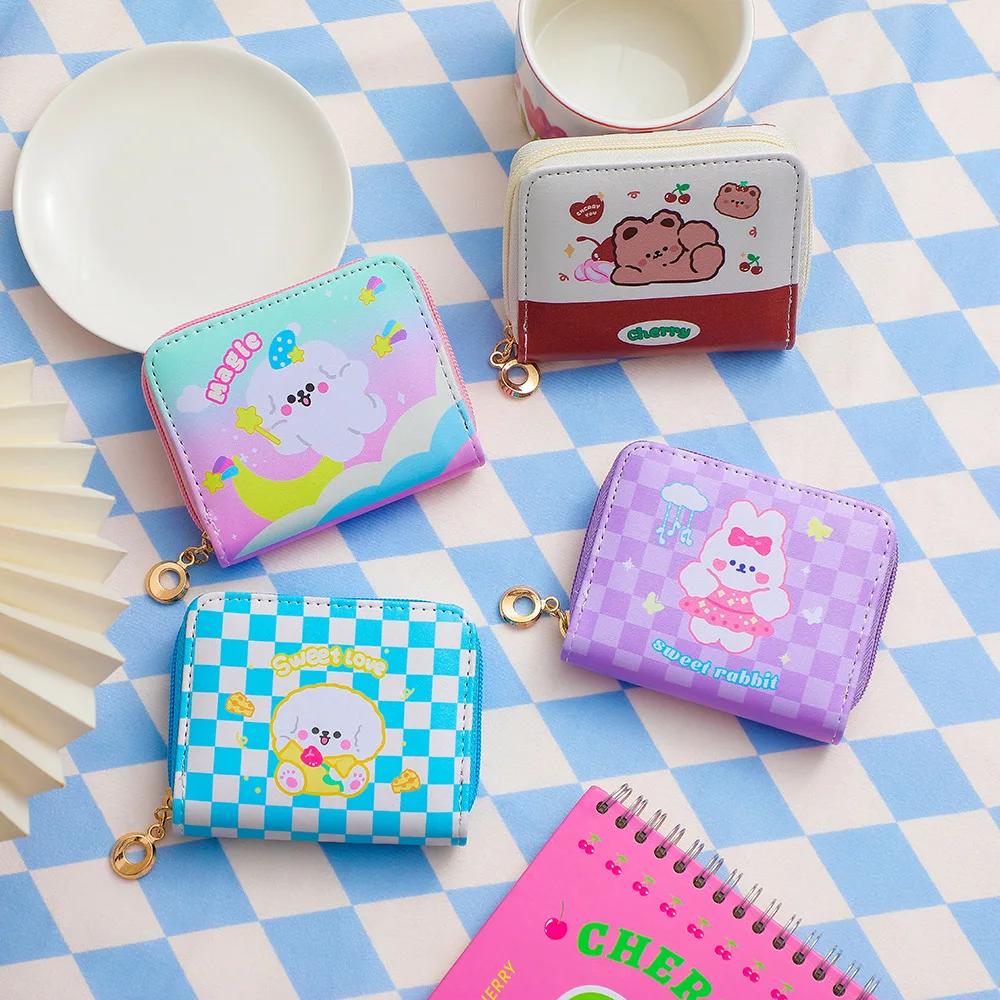 Wholesale Cute Student Wallet ID Card Multi-card Bag Cartoon Bear Children Coin Purse For Kid