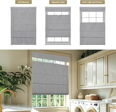 Thermal Room Darkening Fabric Roman blinds Custom Cordless Roman Shades for Windows Blackout fabric Roman Shades