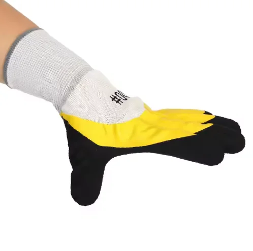 Factory nylon wear-resistant and slip-resistant butyl-acrylate construction site work at sea labor protection gloves wholesale