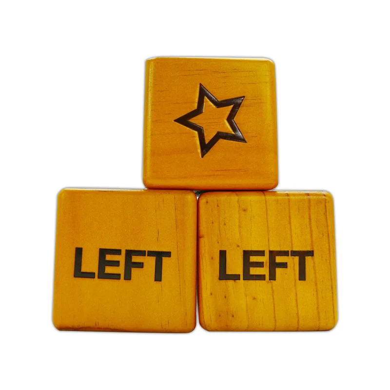 Giant Right Center Left Wood Yard Dice Game Indoor Outdoor Waterproof Jumbo Wooden Lawn Game Big Backyard Dice Game for Family