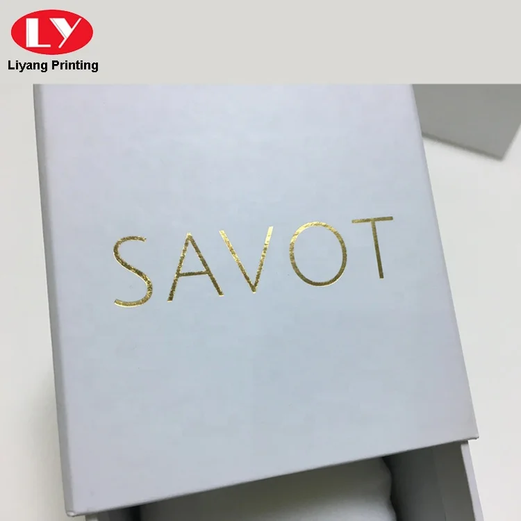 Bracelet or Smart Watch Packaging Drawer Slide Gift Box Luxury Custom Watch Box Gold with Pillow Insert