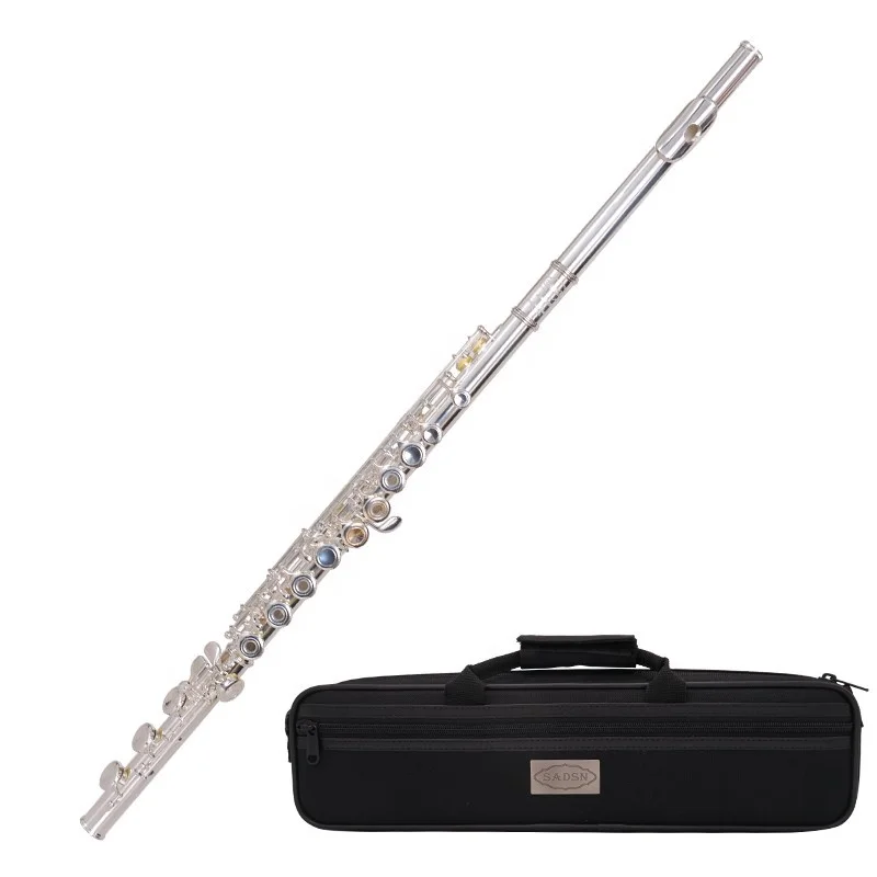 Wholesale flute instrument 17 hole closed hole white copper silver plated silver