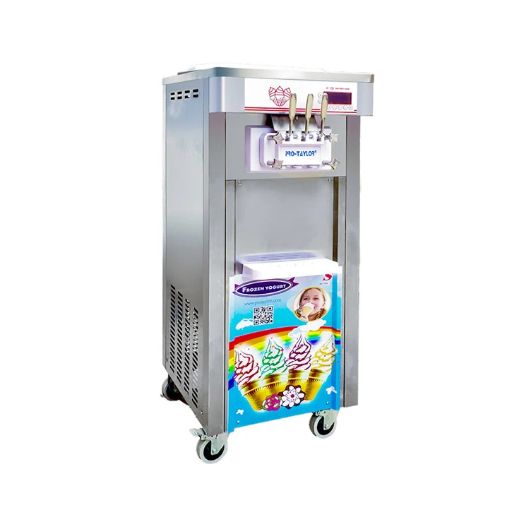 Standing model commercial frozen yogurt makin3 Flavours Vertical Ice Cream Maker Commercial Cone Softy Ice Cream Frozeng machine
