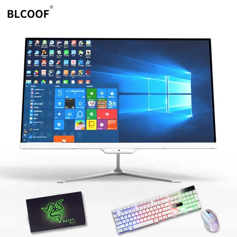 
24 inch thin core I3 /I5/I7Processor mainframe complete full set computer128GB 256GB 512GB built in wifi all-in-one desktop pc 
