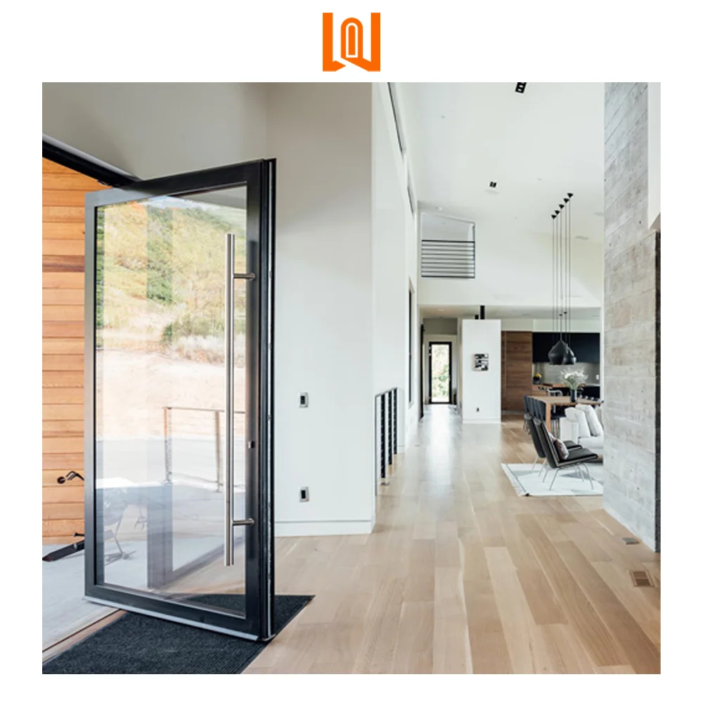 WANJIA factory customized partition glass pivot door aluminum pivot door casement door