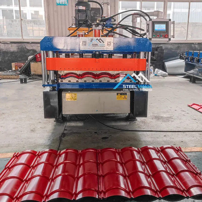 Factory Supply 868 Glazed Roman Tile Steel Roof Panel Cold Roll Forming Machine With Servo Motor