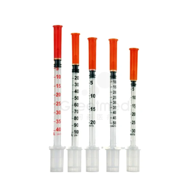 Одноразовые оранжевые инсулиновые шприцы, красные Инсулиновые Шприцы