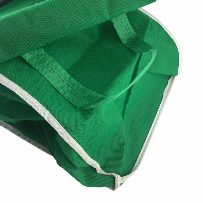 Large Capacity Green Non-woven Fabric Shopping Bag Foldable Reusable Supermarket Clip To Cart Grocery Grab Shopping Bags