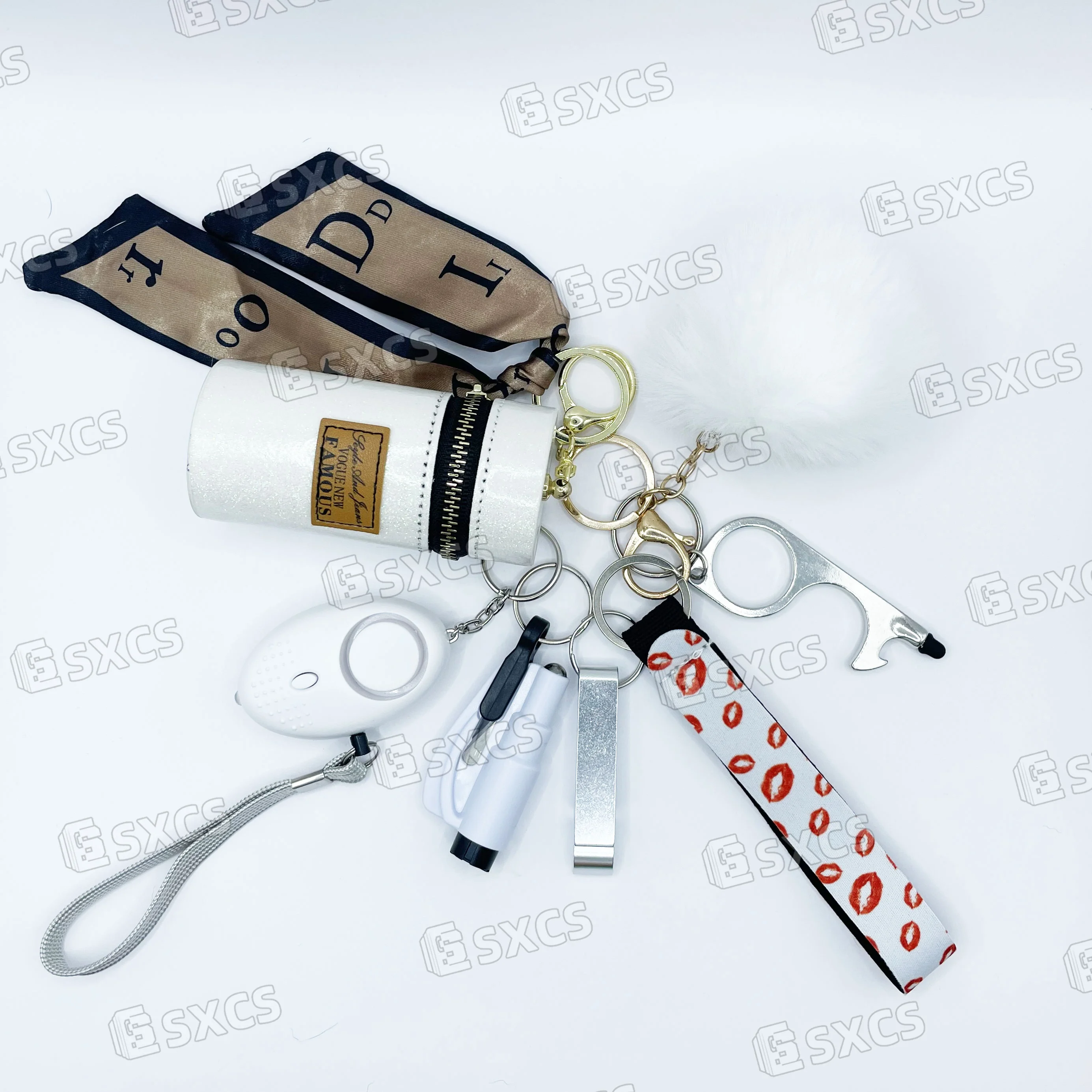 Wholesale Keychain Rubber Self Defense Key Chains For Women Plush Stainless Steel Leather Iron Self Defense Supplies