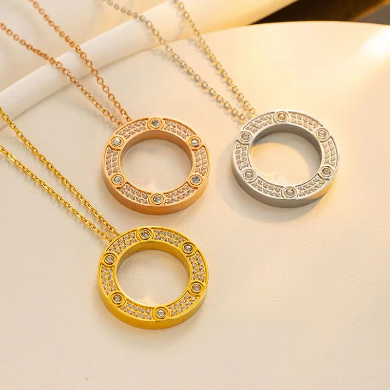 New luxury party gift jewelry waterproof 316L stainless steel women jewelry 18k gold zirconia diamond Scorpion necklace