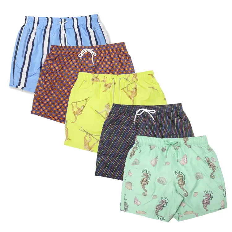 Custom Logo Polyester Board Shorts Swimwear Summer Swim Trunks Surf Short Manufacturers 2023 Mens Swim Trunks
