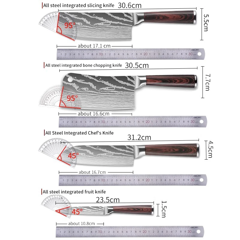 Manufacturer Stainless Steel Kitchen Knife Set Cooking Chef Knife Vegetable Meat Cleaver Utility Ultra Kitchen Knives