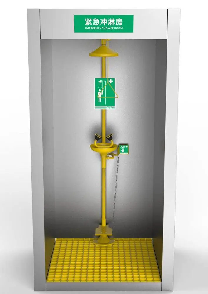emergency shower room with eyewash, safety shower cabin, laboratory equipment dealers other lab supplies