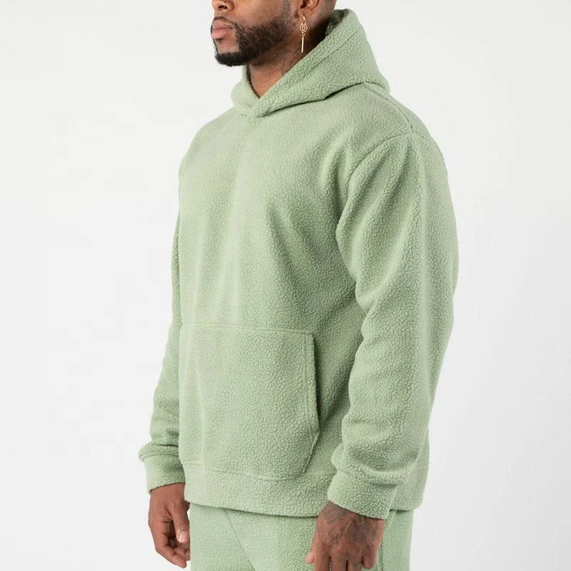 Custom Fleece Hoodies With Your Logo Letter Embroidery 1/4 Zip Fuzzy Hoodies Winter Heavy Weight Fluffy Sherpa Hoodies