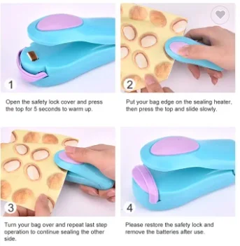 Mini Portable Food Clip Heat Sealing Machine Sealer Home Snack Bag Sealer Kitchen Utensils Gadget Item Kitchen Accessories