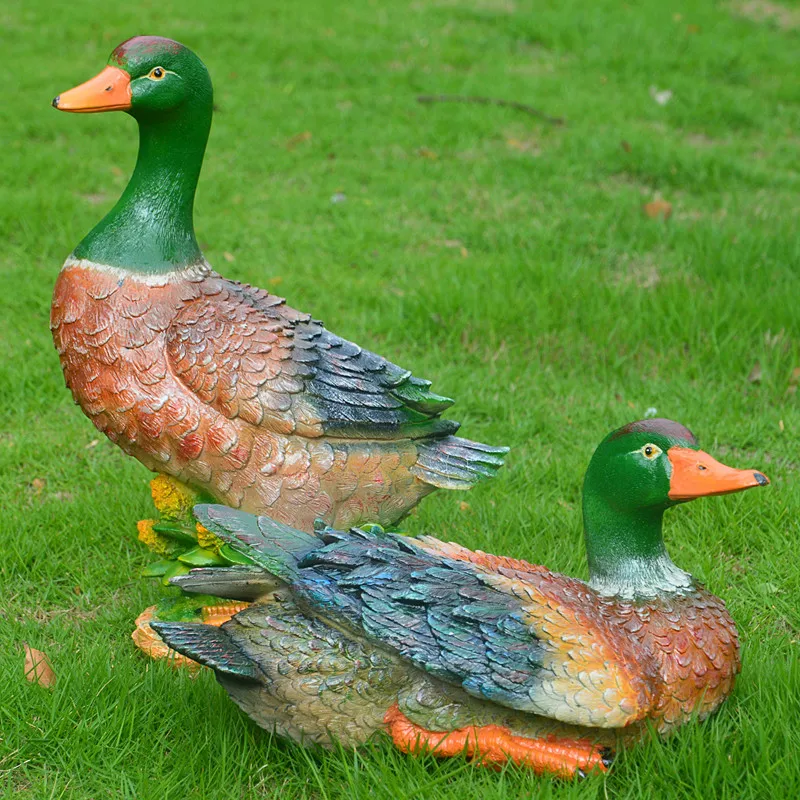Artificial Duck Ornament Landscape Resin Craft Model Outdoor Garden Decoration