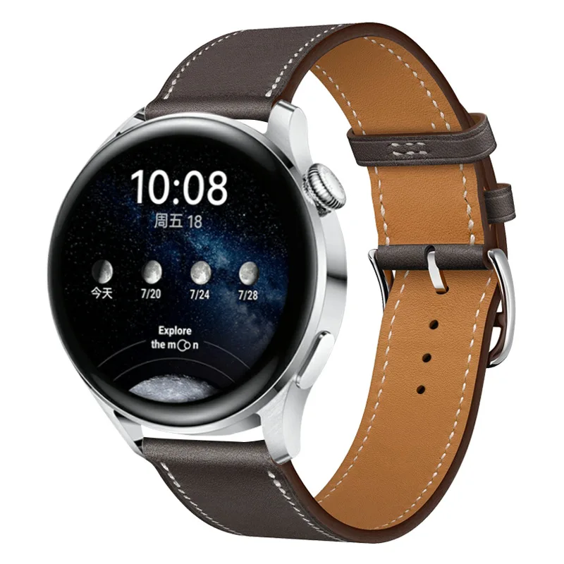 Ремешок из натуральной кожи для Samsung Galaxy Watch 6 5 4 41 45 мм 42 20 22 браслет Huawei Gt2 46 сменный ремешок