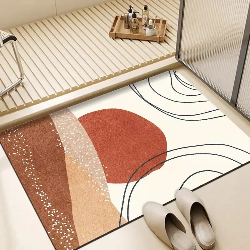 Minimalist diatomaceous earth mat, bathroom anti slip foot mat, square easy to clean, bathroom absorbent mat
