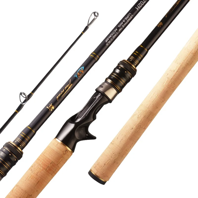 DN 2.1M casting lure fishing rod H tip carbon pole 9-40g lure weight cork handle sea bass snakehead fishing baitcasting rods