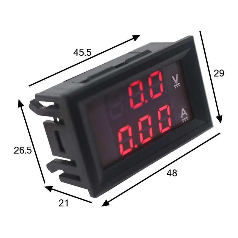 Dc0-100v /10A 50A 100A LED DC dual display digital current voltmeter