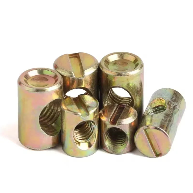 Professional Customized Color Zinc Plating M6 M8 Slotted Phillips Barrel Nut Hammer Embedded for Furniture