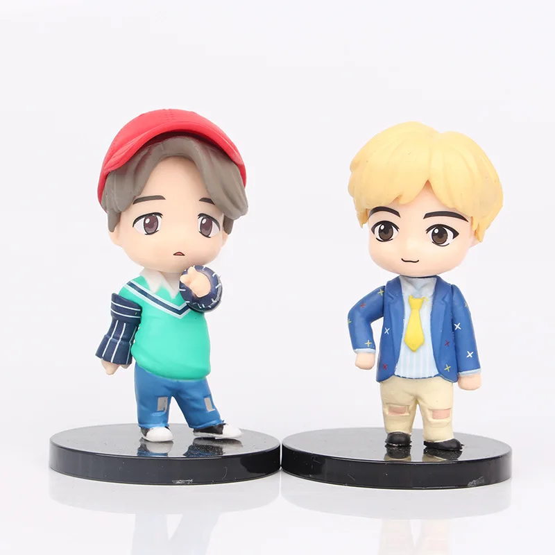 Bangtan Boys Wholesale KPOP Idol Merchandise Cute Cartoon Q Version 1st Generation Bangtan Boys Toy PVC Dolls