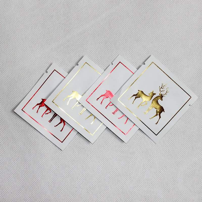 Food grade 3 side seal hot stamping mini small aluminum foil bag for cookie candy sample packaging
