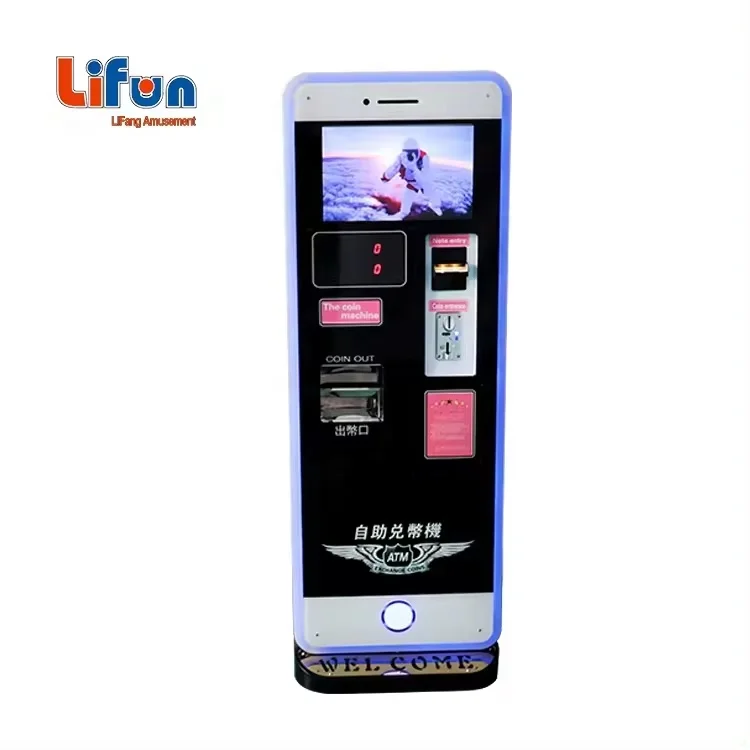 2024 Hot Selling ATM Token Dispenser Coin Coperated Coin Changer Factory Cheap Price Token Changer Machine with 17'LCD