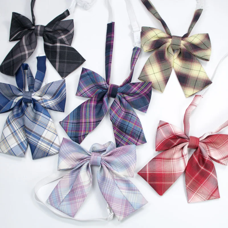 Wholesale fashion handmade polyester Grid school bowtie