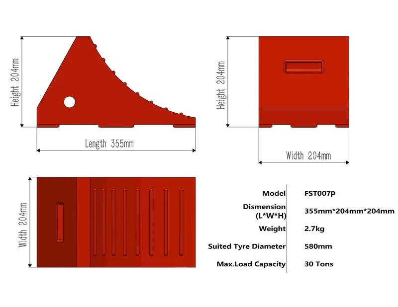 Indonesia hot sales polyurethane wheel chock for mining truck trailer wheel chock