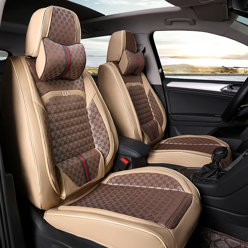 Leather car seat cover full set universal