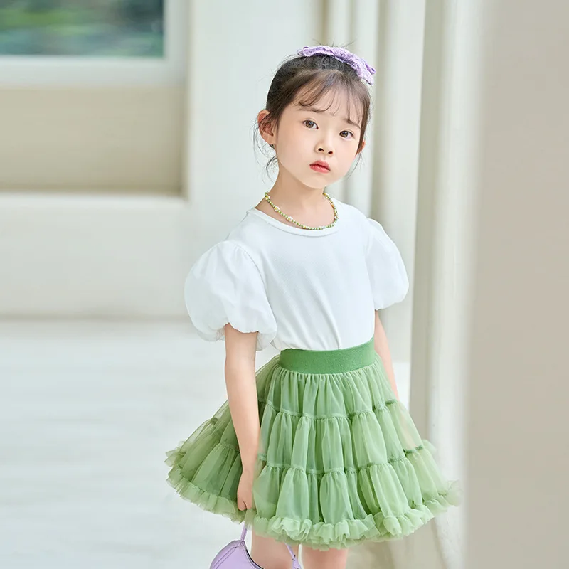 Kids Tutu Skirts Suppliers New Arrival Summer Princess Girls Black Layered Puffy Tutu Tulle Skirt Children Mini Customized Solid