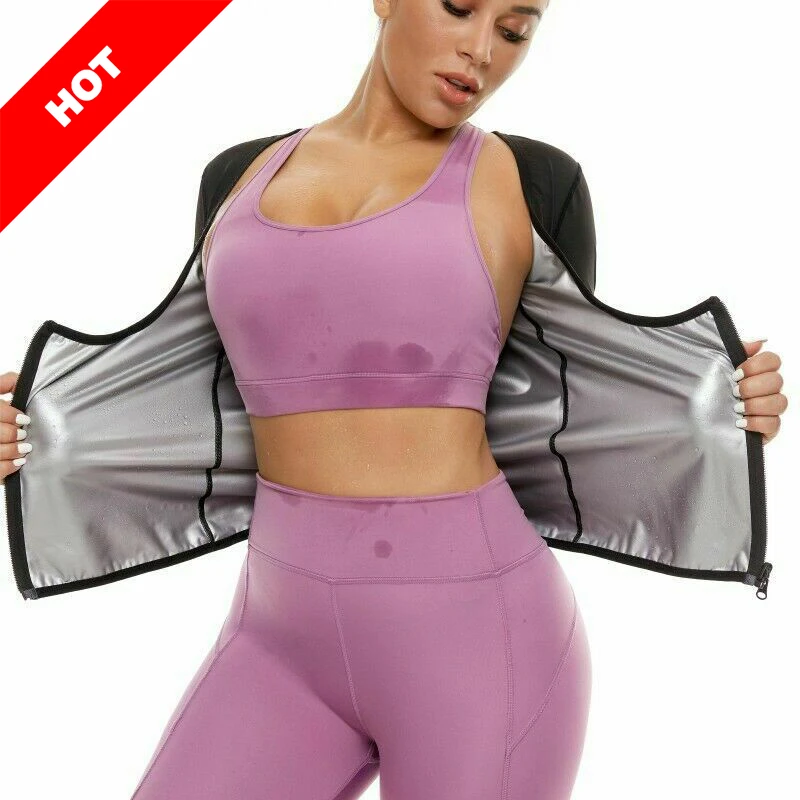 Women Waist Trainer Vest Slimming Neoprene Sauna Tank Top Zipper Weight Loss Body Shaper Vest