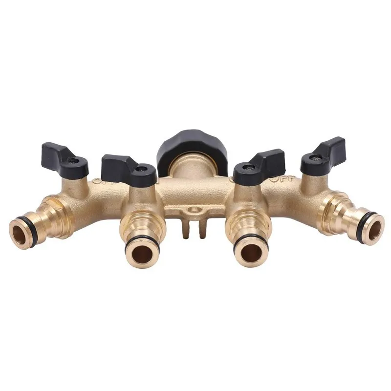 Factory Direct Wholesale OEM Watering garden supplies Heavy Duty 4 Way Brass Hose Splitter