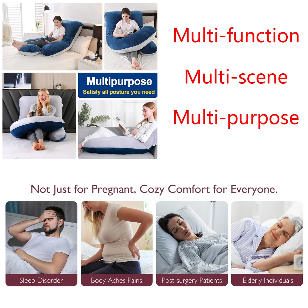 GAGA Pregnant and Nursing Women U Shaped Maternity Support Cushion Comfortable Body Pregnancy Pillow with Washable Outer Cover