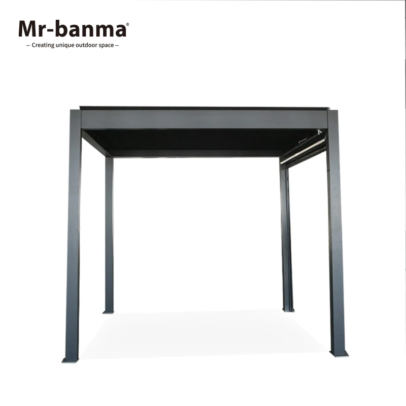 Outdoor Waterproof Aluminum Motor Retractable Roof Awning Pergola Bioclimatic